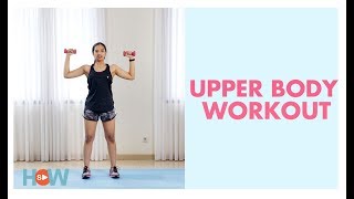 Mengencangkan otot Dada Payudara Bahu dengan latihan dumbbell  Fitness di Rumah [upl. by Aicatan]