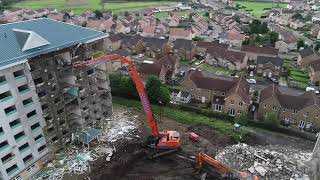 Demolition of Holehill Flats Airdrie by Central Demolition [upl. by Nnairahs757]