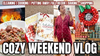 COZY WEEKEND VLOG  PUTTING AWAY FALL DECOR  COOKING  BAKING  NEW CHRISTMAS DECOR HAUL  VLOG [upl. by Egide]