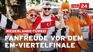 Tausende Fans feiern vor dem letzten EMViertelfinalspiel [upl. by Laeahcim982]