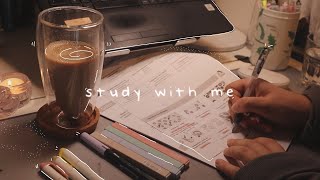 STUDY WITH ME 3hrs ‧˚･☾ exam edition 5010 pomodoro [upl. by Burck]