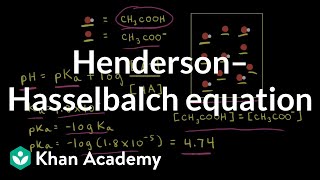 Henderson–Hasselbalch equation  Acids and bases  AP Chemistry  Khan Academy [upl. by Ydnerb]