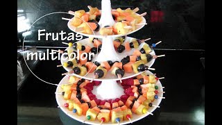 SORPRESA FRUTA PARA FIESTAS MULTICOLOR  Fruit for Party  Acqua Rosa Recetas [upl. by Reivaxe]