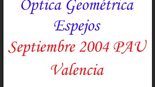 Ejercicios de fisica Óptica Geométrica Espejos Selectividad [upl. by Ahsii]