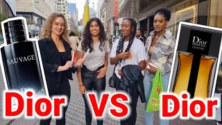 Women React to Dior Sauvage amp Dior Homme Intense  Fragrance Street Reaction  Girls Rate Colognes [upl. by Rillis]