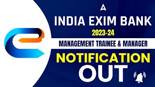 India Exim Bank Recruitment 2023  India Exim Bank Management Trainees Notification Out [upl. by Evante362]