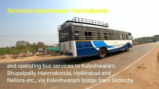 TSRTC BUSES connecting Sironcha of Maharashtra  Chennur  Sironcha  Kaleshwaram [upl. by Wershba]