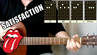 I cant get no Satisfaction Acoustic Guitar Lesson  EASY Rolling Stones Tutorial [upl. by Leoj]