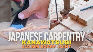 Cutting a 210 mm Japanese Scarf Joint 金輪継 or Kanawa Tsugi  for a Structural Beam [upl. by Winfred667]