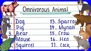 Omnivores animals name in English  24 Omnivorous animals name  Omnivorous animals [upl. by Lehcar104]