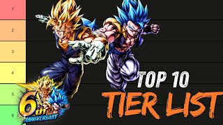 6TH ANNIVERSARY TIER LIST TOP 10 RANKINGS  Dragon Ball legends [upl. by Eilerua558]