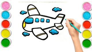 Aeroplane Drawing  How to draw aeroplane  Drawing  Aeroplane drawing for kids easy [upl. by Gilchrist]