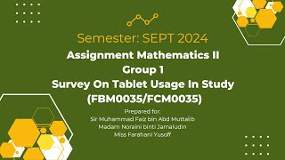 Assignment Math II Group 1 Tablet Usage In Study Survey [upl. by Adnale755]