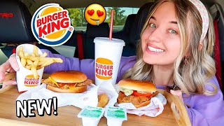 Eating Burger Kings NEW Chicken Sandwiches Better than the ChKing [upl. by Emelun454]