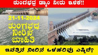 21112024 Today Tungabhadra Dam water level ತುಂಗಭದ್ರ ಡ್ಯಾಂ ನೀರಿನ ಮಟ್ಟ ಎಷ್ಟು‎‎ BealertJob [upl. by Jarad672]