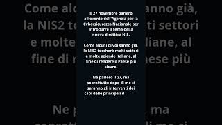 Il 27 novembre parlerò allevento dellAgenzia per la Cybersicurezza Nazionale [upl. by Budge]