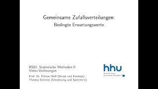 Statistik 2 58 Bedingte Erwartungswerte [upl. by Addi]