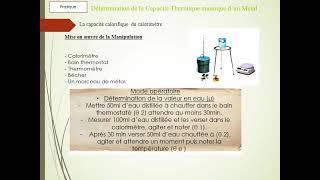 Video de contenu CHIMIE2 TP Thermodynamique [upl. by Sucy]