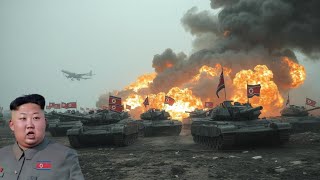 Just happened North Koreas next tank convoy heading to Russia was destroyed by Ukraine [upl. by Xilef479]