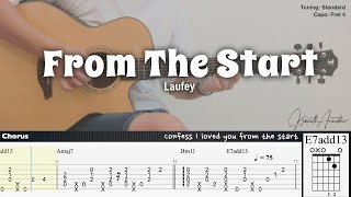 From The Start  Laufey  Fingerstyle Guitar  TAB  Chords  Lyrics [upl. by Lakim]