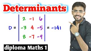 determinants in hindi  maths determinants tutorials  diploma maths 1 in hindi [upl. by Colner806]