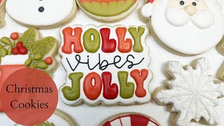 How To Decorate This Holly Jolly Vibes Sugar Cookie 12 Days of Christmas [upl. by Middleton]