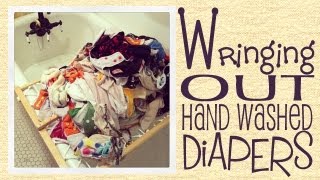 4 Easy Ways to Wring Out Hand Washed Cloth Diapers Hand Washing in a Tub [upl. by Leund445]