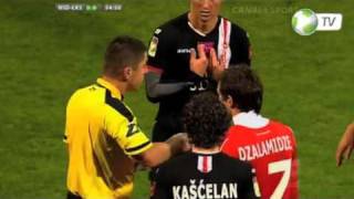 Fatalny błąd sędziego Czerwona kartka dla Grzelczaka Derby Łodzi 2011 [upl. by Treve828]