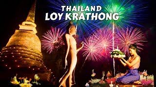 LOY KRATHONG or FESTIVAL of LIGHTS in SUKHOTHAI  ลอยกระทง  Thailand Travel Vlog [upl. by Naul]