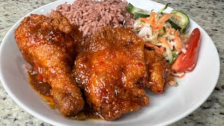 Jamaican Sunday dinner vlog fried chicken and rice and peas highly requested [upl. by Questa904]