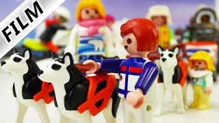 Playmobil Film deutsch  JULIAN BEIM HUNDESCHLITTEN RENNEN  Darf er Schlitten steuernFamilie Vogel [upl. by Aisenat958]