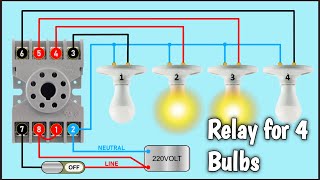 8 PIN Relay for 4 Bulbs Connection [upl. by Barney]