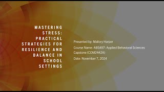 Mastering Stress Practical Strategies for Resilience and Balance in School Settings [upl. by Nivlam]