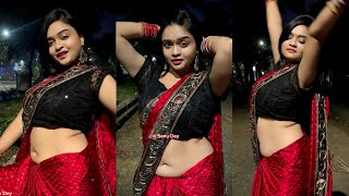 Saree fashion  Saree review  Beautiful Sonu With Mehroon colour Saree I Sareelover  2024 [upl. by Nesnah]