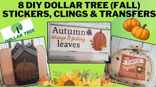 Crafting Fall Decor With Dollar Tree Clings Transfers amp Stickers [upl. by Enidlareg664]