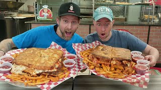 10lb Colossal Grandma Pizza Sandwich Challenge wJoshTheGoat [upl. by Hajidak]