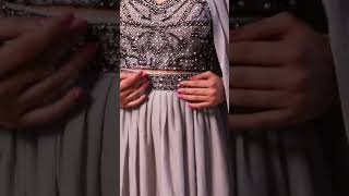 Embroidered Lycra Elastane Lehenga in Grey [upl. by Lark]