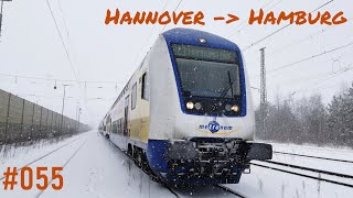 Führerstandsmitfahrt 055  Durchs winterliche Niedersachsen von Hannover nach Hamburg  rangieren [upl. by Iadrahc]