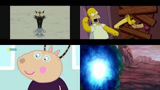 peppa pig vs The Simpsons movie THE END OF THE WORLD SPARTA REMIX QUADPARISION 9 [upl. by Ezekiel456]