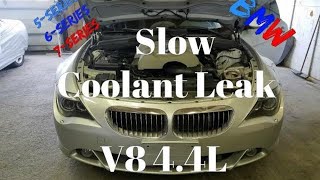 Coolant Leak  BMW V8 44L X5 645i 650i How to Repair [upl. by Helsell]