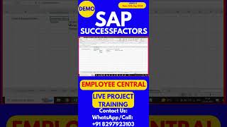 SAP SuccessFactors Employee Central Training Video 11 20 Sep 2024 sapsuccessfactorstraining [upl. by Allicerp]