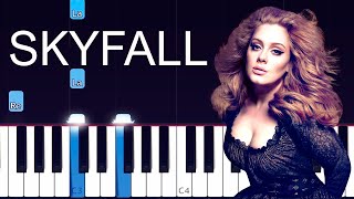 Skyfall  Adele Piano Tutorial  SHEET MUSIC  MIDI 🔥 [upl. by Trela]