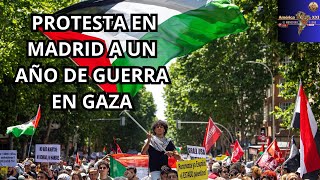 🔴MANIFESTACIONES EN MADRID TRAS UN AÑO DE GUERRA EN GAZA [upl. by Rollins690]