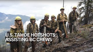 Horsethief Creek Wildfire  US Tahoe Hotshots working in BC [upl. by Nnaassilem284]