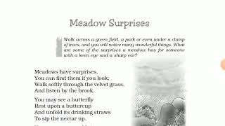 quotMEADOW SURPRISESquot POEM CLASS 7 ENGLISH NCERT [upl. by Tada188]