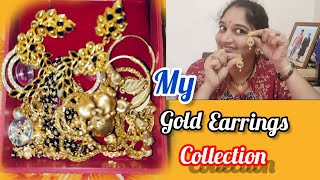 My gold earringsgold earrings designs with weightbeautifulcollectionsuhasinilifestylevlogs [upl. by Manard]