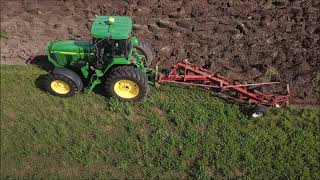 John Deere 7810 amp IH 720 Plow Turning Over Fescue Sod [upl. by Hgielrebma]