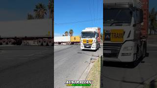 MAN container road train turning hard [upl. by Lilah]