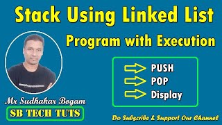 Stack using Linked List Program with Execution  Stack  Data Structure  Telugu [upl. by Chavaree]