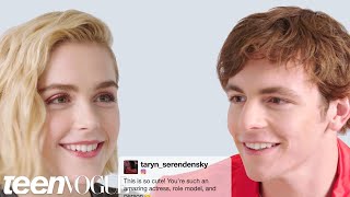 Kiernan Shipka and Ross Lynch FaceOff in a Compliment Battle  Teen Vogue [upl. by Enhpad]